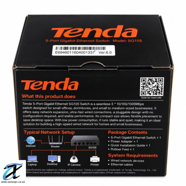 Tenda SG105 Switch Packaging Shot