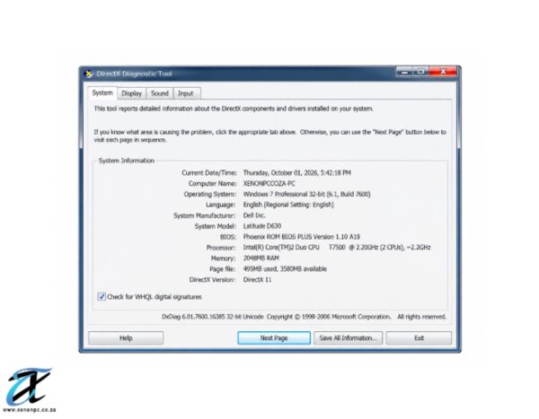 Windows 7 DirectX Diagnostic Tool Windows 7 DirectX Diagnostic Tool